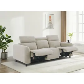 OTTO home 3-Sitzer OTTO HOME "SKAANE Cord-Sofa, 229 cm, manuelle u. elektrische Relaxfunktion", beige, B:229cm H:100cm T:100cm, 100% Polyester, Sofas, Relax-Funktion in 2 Sitzen, Kopfteilverstellung, Federkernpolsterung