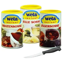 WELA Instant-Soßen Probierpaket Bratensoße, Helle Soße und Jägersoße