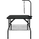 UISEBRT Trimmtisch für hunde - Hundepflegetisch Tierpflegetisch Hundefriseur Tisch mit Höhenverstellbarem Galgen, Badetisch bis 60KG belastbar für Hund und Katze, 80.5 x 46 x 76 cm