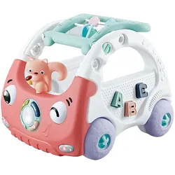 Kikkaboo Lauflernwagen 2 in 1 Auto Lauflernhilfe Spielcenter verstellbarer Griff pink