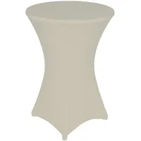 TexDeko Stretch Stehtischhusse für Bistrotisch Ø 80-85 cm Creme