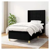Lattenrost mit Matratze, Schwarz, 90 x 190 cm, Stoff, Plattformbett mit Lattenhalter, einfache Montage, für Schlafzimmer, Erwachsene