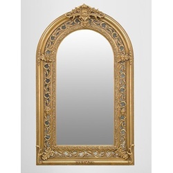 Großer prunkvoller Barock Spiegel Halbrund Gold 185 x 110 cm