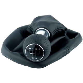 L & P Car Design Schalthebel Schaltknauf Auto f. VW Golf 2 3 4 Cabrio Polo 6n Passat 35i 12mm (Set, 1 St., Schaltknauf + Schaltsack + Rahmen), Plug&Play Montage schwarz|silberfarben