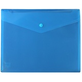 EXXO by HFP Dokumententaschen mit Druckknopf, A4, quer, transparent blau, aus PP - 10 Stück