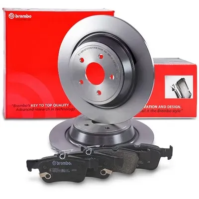 Brembo Bremsscheiben voll +Bremsbeläge hinten für Ford