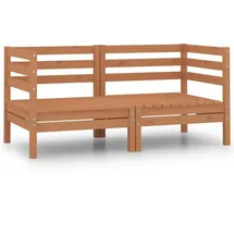 vidaXL 2-Sitzer-Gartensofa Honigbraun Massivholz Kiefer