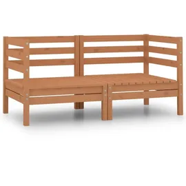 vidaXL 2-Sitzer-Gartensofa Honigbraun Massivholz Kiefer