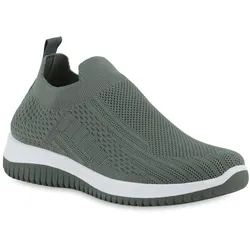 Damen Slip Ons in Olivgrün