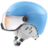 Uvex hlmt 400 visor style Skihelm 58-61 cm, 92 cloudy blue mat)