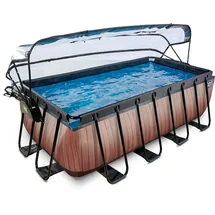 EXIT TOYS Wood Pool 400 x 200 x 122 cm inkl. Sandfilter und Abdeckung