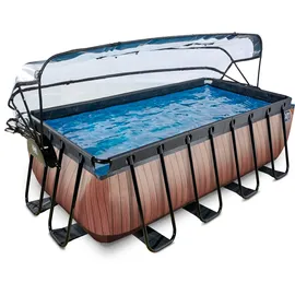 EXIT TOYS Wood Pool 400 x 200 x 122 cm inkl. Sandfilter und Abdeckung