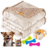 Lovpet Tierdecke, wasserdichte Hundedecke, Sherpa Fleece Haustier Decke beige