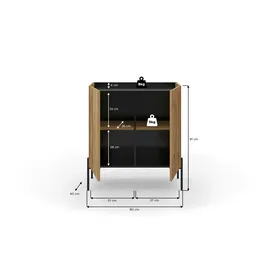 xonox Kommode Neo 80 x 91 x 40 cm Schwarz
