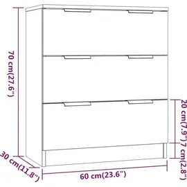 vidaXL Sideboard 3-tlg. Weiß