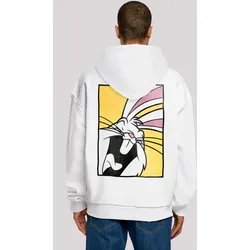 Kapuzenpullover F4NT4STIC "Looney Tunes Bugs Bunny", Herren, Gr. 4XL, weiß, Obermaterial: 100% Baumwolle, casual, oversize, Langarm, Pullover, Print
