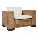 vidaXL Sessel mit Auflagen Natur Rattan