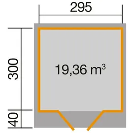Weka Gartenhaus 179 2,95 x 3,01 m grau