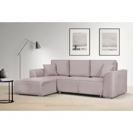 OTTO home Ecksofa OTTO HOME "BEATRICE optionale Schlafsofa mit Bettkasten, B/T/H: 265/170/86 cm", lila, B:265cm H:86cm T:170cm, 100% Polyester, Sofas, Ecksofa, L-Form, wahlweise auch mit Bettfunktion und Bettkasten