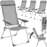 Tectake Gartenstuhl 59 x 73 x 110 cm grau klappbar 4 St.