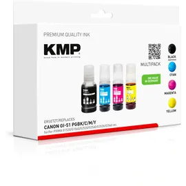 KMP Patrone Canon GI51PGBK, BK/C/M/Y 6000/7700 Seiten