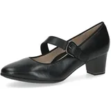 CAPRICE Pumps aus Leder mit Riemen, Schwarz 40 EU