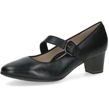 CAPRICE Pumps aus Leder mit Riemen, Schwarz 40 EU