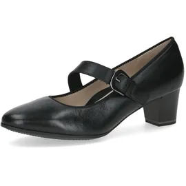 CAPRICE Pumps aus Leder mit Riemen, Schwarz 40 EU