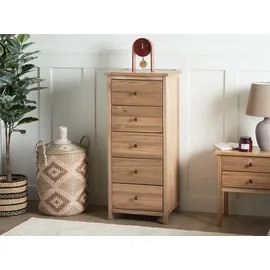 Beliani Kommode mit 5 Schubladen 50 cm Braun