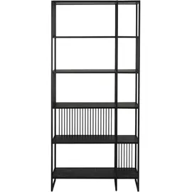 Actona Mid.you Regal Schwarz, Holzwerkstoff, 5 Fächer, 85x185x35 cm, Wohnzimmer, Regale, Bücherregale