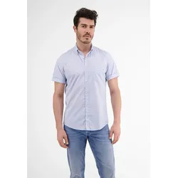 Kurzarmhemd LERROS "LERROS Kurzarmhemd, geometrisch gemustert", Herren, Gr. S, Normalgrößen, blau (sky blau), 100% Baumwolle, Kurzarm, Hemden