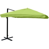 Mendler Gastronomie-Ampelschirm HWC-A96 Flap 300 x 300 cm grün ohne Ständer drehbar