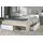 Parisot Meuble Bett, Eiche, Weiß, Nachbildung,Esche, 2 Fächer, 3 Schubladen, Rechteckig, 140x200 cm, Schlafzimmer, Betten