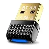 Bluetooth Adapter PC USB 6.0 Dongle Mini USB Bluetooth Adapter Stick für Windows 11/10/8.1, Plug & Play, Anschluss für Maus, Tastatur, Kopfhörer, Kopfhörer und mehrere Geräte gleichzeitig