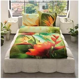 KAEPPEL Mako-Satin Bird of Paradise Bunt 135 x 200 cm + 80 x 80 cm
