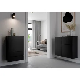 FMD Kommode Dark 89,1 x 79,8 x 31,7 cm Schwarz