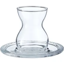 Pasabahce Bekata 12-Teilig Türkische Teegläser-Set mit Untertassen 12 ml Cay Bardagi Teeglas transparent