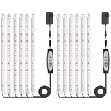 Niello 2 Stück * 6 Stäbchen Pflanzenlichtstreifen, Pflanzenleuchten für Zimmerpflanzen, Vollspektrum Sonnenlicht Wachstumslampe mit Auto On/Off 6/12/18H Timer