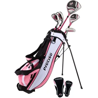 Precise X7 Junior Complete Golf Club Set für Kinder - 3 Altersgruppen Jungen & Mädchen - Rechtshänder & Linkshänder! (Pink Alter 9-12, Linkshänder)