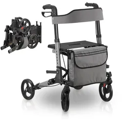 Aluminium Rollator Vital mit Sitz - Grau
