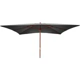 Mendler Sonnenschirm Florida, Gartenschirm Marktschirm, 3x4m Polyester/Holz 6kg ~ anthrazit