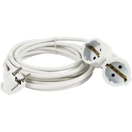 REV Ritter REV Verlängerungskabel mit Doppelkupplung, Verlängerung 3m, 3680W, Weiss
