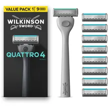 Wilkinson Quattro 4 Precision Rasierer + 9 Klingen