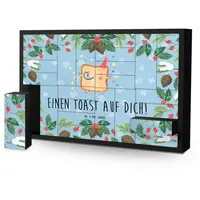 Mr. & Mrs. Panda Adventskalender Toast Party - Blau Pastell - Geschenk, für Männer, Adventskalender zu (1-tlg) blau