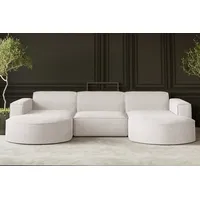 Kaiser Möbel Ecksofa, Sofa U form, Couch U form MODENA u STUDIO stoff Ecru Holz, 299x165 cm, Wohnzimmer, Sofas & Couches, Wohnlandschaften, Ecksofas