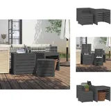 Vidaxl - 3-tlg. Gartenbox-Set Grau Massivholz Kiefer - Gartenbox - Holz Gartenmöbel - Kiefernwood Möbel - Gartenorganisation - Außendeko