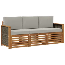 vidaXL Gartenlounge-Set 3-tlg. grau/braun