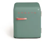 CREATE / RETRO FRIDGE 50 TERRACCOTA/Kühlschrank in Salbeigrün, Griff Terrakotta / 85W, Minibar, eine Regalfläche, Retro-Design, 50cm, zwei Ablagen, 48L Fassungsvermögen, energiesparend, 50x44x49,8cm