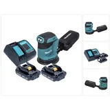 Makita DBO 180 SY Akku Exzenterschleifer 18 V 125 mm + 2x Akku 1,5 Ah + Ladegerät