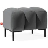 konsimo® Sitzhocker Veloursstoff 60 x 50 x 50 cm Dunkelgrau